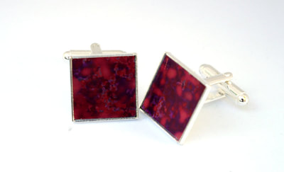 colourful red cufflinks
